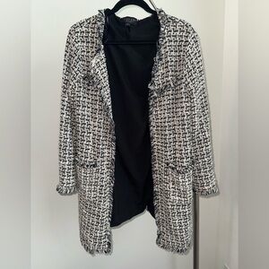 🖤🤍 LAUNDRY by Shelli Segal Tweed Fringe Jacket